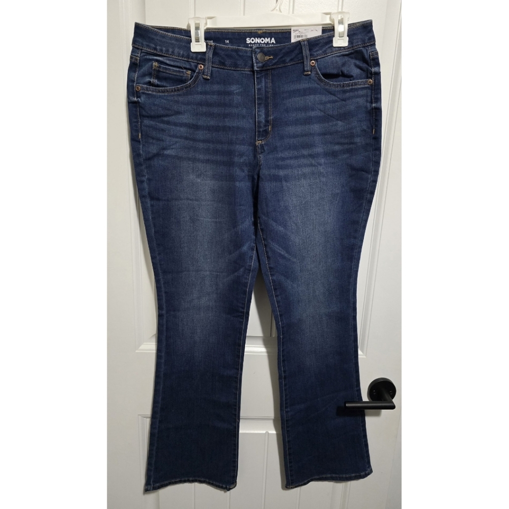 Sonoma Bootcut Jeans Size 14 New NWT Womens Mid Rise Everyday Jean